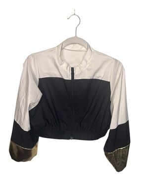 Weissman A-O-K 15713 Crop Jacket Unitard Set in Black White and Gold  Hip Hop